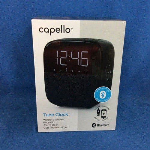 Capello CR60 Tune Clock Radio with Bluetooth Speaker Black Walmart