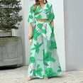 thumbnail image 3 of CHOK Robes d'Été pour Femmes à Boutons avec Poches Grande Taille Bohème Décontractée Longue Robe Maxi Imprimé Floral Manches Courtes Col en V Longueur sous le Genou Évasée Ligne A Maison Ample Robes Soleil, 3 of 5