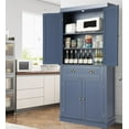 thumbnail image 2 of KIGOTY 72" Tall Kitchen Pantry Cabinet with Drawer and 4 Adjustable Shelves, Freestanding Pantry Storage Cabinets, Wood Cupboard Pantry Cabinet for Kitchen, Dining Room, Living Room, Greyish Blue, 2 of 17