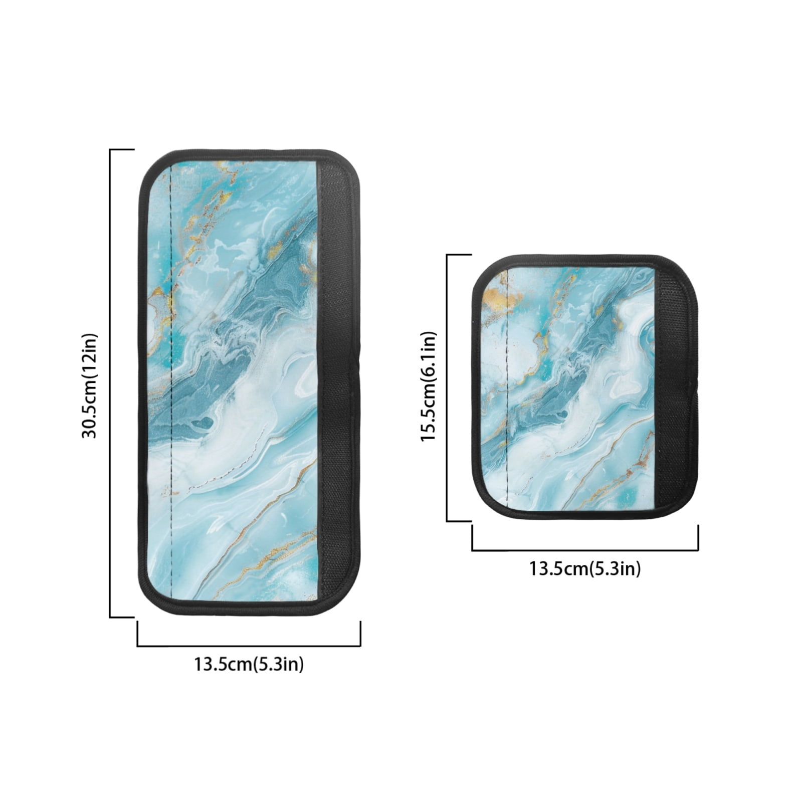 Xoenoiee Refrigerator Door Handle Wraps Set of 6 Lightweight Neoprene Kitchen Appliance Decor Replacement Sturdy Handle Covers Fit Fridge Microwave Oven, Aqua White Golden Marble
