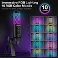 thumbnail image 5 of ZealSound Podcast Microphone for PC/Mac/iPhone/Phone – 96kHz/24bit USB Condenser Mic with Noise Reduction, Tap-to-Mute, Gain Control, Zero-Latency Monitor, RGB Light for Streaming, Gaming, Recording, 5 of 9
