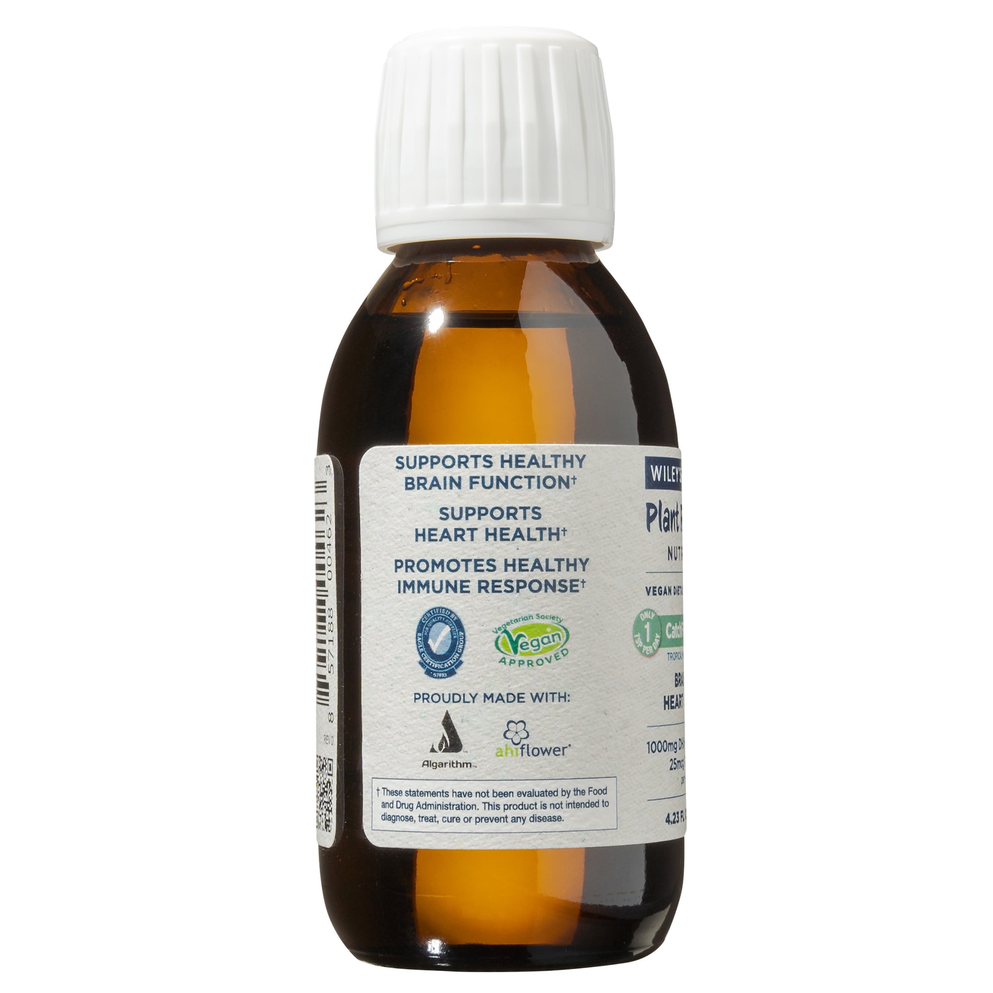 Wiley’s Finest CatchFree Omega - Vegan, Non-GMO Fish Oil Alternative - Full Spectrum Omega-3 Liquid Supplement with Organic Plant-Based Algae Oil - Tropical Mango Flavor - 4.23 Oz (25 Servings)