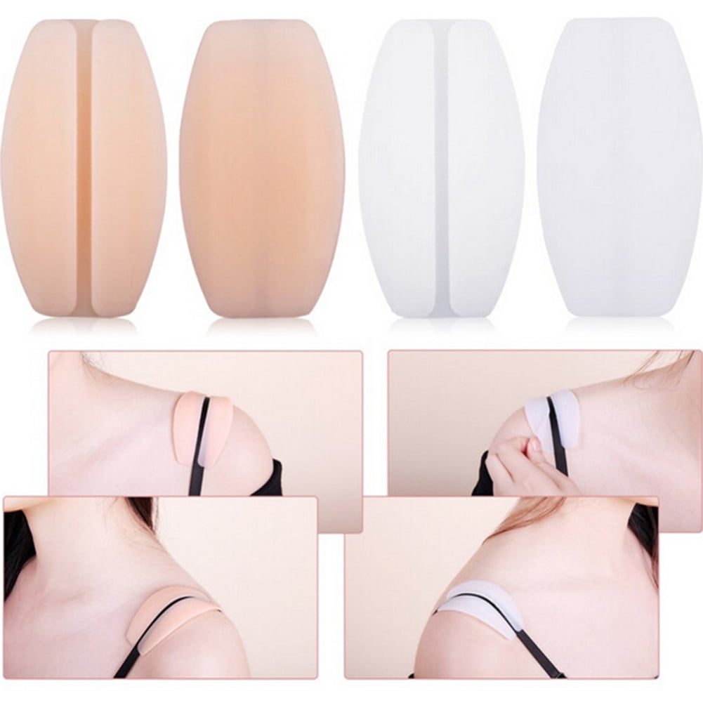 NEW 4 Silicone Non Slip Shoulder Pads Bra Strap Cushion Pain Relief Comfort Lady