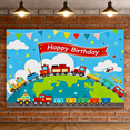 thumbnail image 7 of Colorful Vehicle Themed Backdrop Banner for Kids Happy Birthday Party Decoration Photography Props Background Party Supplies Decors, 7 of 7