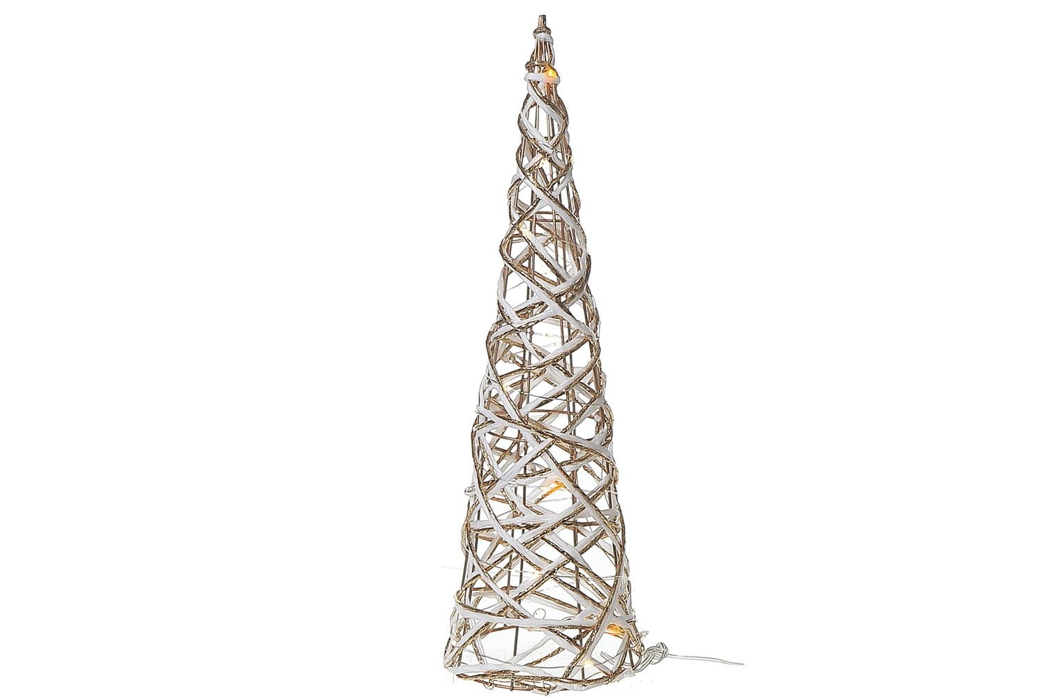 Led White and Gold Paper Cone Tree Large 31.50"