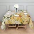 thumbnail image 3 of White Yellow Flower Sunflower Pattern Square Tablecloth,Waterproof Square Table Cover,Wipeable Spillproof Washable Table Cover for Home Kitchen Party Decor 52"x52"(132x132cm), 3 of 6