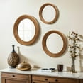 thumbnail image 4 of LuxenHome Set of 3 Mirror Wall Decor for Living Room, Accent Round Wall Mirror Set with Wood Frame, Large Circle Mirror for Home Decor,Decorative Wall Mounted Mirror for Living Room, Bedroom, 4 of 17