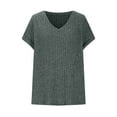 thumbnail image 4 of Uaswgudfs ​Casual Women Blouses: V-Neck Loose Fit Knit Top with Ribbed Texture & Summer Breathable Trendy Design, 4 of 5