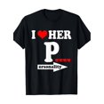 thumbnail image 2 of Funny Valentine's Day Couple Matching I Love Her Personality T-Shirt-100% Cotton - 220g Tee For Adult, Men, Women, Teen, Teenager, Adolescent, Youth., 2 of 7