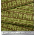thumbnail image 2 of Soimoi Green Cotton Poplin Fabric Aztec Geometric Fabric Prints By Yard 56 Inch Wide, 2 of 3