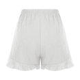 thumbnail image 4 of biudgviw Womens Summer Shorts Boho Ruffle Hem Casual Shorts Elastic Waisted Solid Color Beach Vacation Shorts with Pockets, 4 of 7