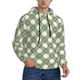 thumbnail image 2 of Rateoe Daisy Plaid Green Pattern Mens Hoodie, Pullover Hooded Sweatshirt, Kangaroo Pocket Hoodie Ideal for Daily Wear, Travel and Home-X-Large, 2 of 7