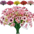 thumbnail image 5 of Sinhoon 8 Bundles Fake Flowers Outdoor Silk Flower UV Resistant Faux Flowers Shrubs Plastic Artificial Flower Outside Fake Plants for Hanging Planters Porch Home Window Spring Summer Decor(Yellow), 5 of 12