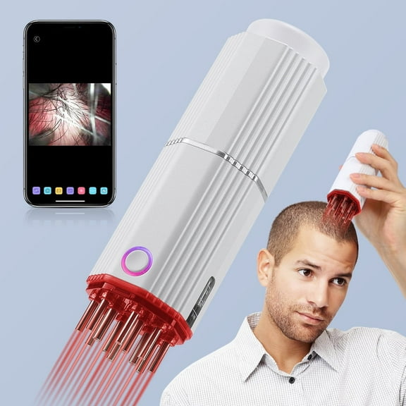 BAISEMAIN Visual Scalp Applicator Liquid Comb with Camera,Wireless Scalp & Hair Analyzer with Vibration & Essential Oil Applicator,Portable Scalp Massager & Hair Follicle Detector for Hair Care