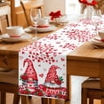 thumbnail image 5 of Valentine's Day Table Runner - 120 Inch Long Red Gnomes Love Roses Romantic White Cotton and Linen Blended Dress Scarves Farmhouse Table Runner for Kitchen Dining, Coffee Table, 13" x 120", 5 of 8