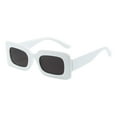 thumbnail image 3 of Trendy Driving Glasses Girls Ladies Beach Rectangle Sunglasses for Women Men White Black Gray, 3 of 8