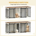 thumbnail image 6 of Hzuaneri 54" Double Dog Crate Furniture, Heavy Duty Dog Kennel for 2 Dogs, Decorative Pet Cage with Divider, Barn Door, White Brown, 6 of 10