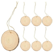 TABLZONE Round Wooden Ornaments Khaki Unfinished Craft Circles for Decoration