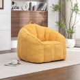 thumbnail image 2 of CQSXDA Giant Bean Bag Chair Sofa in Corduroy for Adults and Teens with Built-In Armrests for Any Living Space, Yellow, 2 of 7