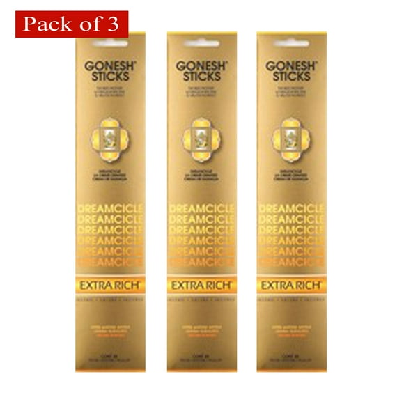 Gonesh Dreamcicle Extra Riche 20 Bâtons (Emballage et Parfums Peuvent Parfois Varier) - Lot de 3