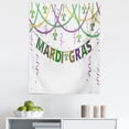 thumbnail image 1 of Mardi Gras Tapestry, Design with Fleur De Lis Hanging from Colorful Beads, Fabric Wall Hanging Decor for Bedroom Living Room Dorm, 5 Sizes, Purple Green Yellow, by Ambesonne, 1 of 1