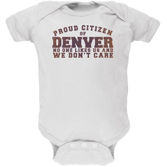 Proud No One Likes Denver White Soft Baby One Piece - 0-3 months