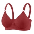 thumbnail image 4 of ManxiVoo Plus Size Wireless T Shirt Bra Full Coverage Minimizer Comfort Support for Women Adjustable Fit M Size Red, 4 of 7