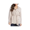 thumbnail image 2 of Karen Kane Womens Tencel Blend Fall Utility Jacket Tan M, 2 of 2