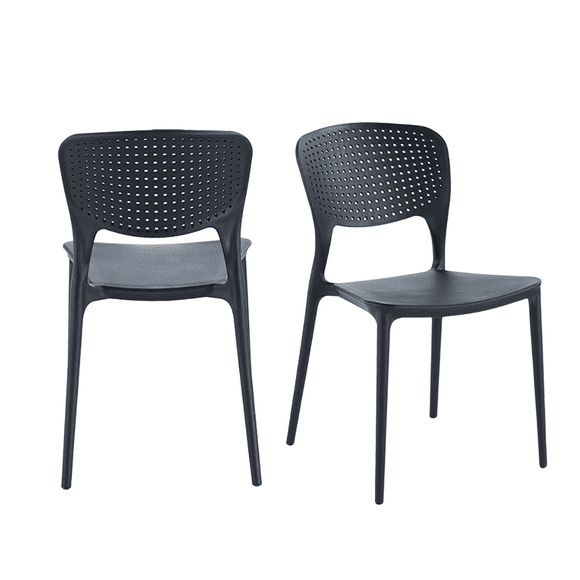 Set de 4 Sillas FRATELLO MUEBLES Comedor Exterior e Interior Color Negro