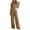 Brown, variant on Womens Halter Neck Smocked Waist Linen Blend Wide Leg Jumpsuit Sleeveless Casual One Piece Romper with Side Pockets Loose Fit Summer Trousers