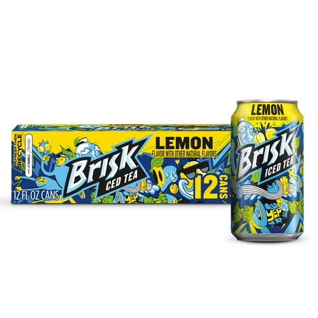 Lipton Brisk Lemon Iced Tea, 12 fl oz, 12 Pack Cans