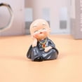 thumbnail image 6 of Aespoir Cute Little Monks Figurine, No Evil Statue Wealth Lucky Figurine Showpiece Home Miniature Baby Buddha Decor Gift(Gray), 6 of 6