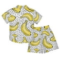 thumbnail image 2 of joogoo Boy Shorts Set Cartoon Yellow Bananas 2 Piece Short Sleeve Button Down Hawaiian Shirt Shorts 9-10Y, 2 of 8