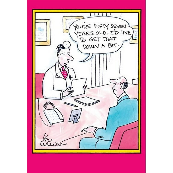 Nobleworks Get That Down A Bit Funny / Humorous Leo Cullum Birthday Card