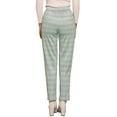 thumbnail image 4 of INSPIRE CHIC Women's Tartan Plaid Pants Elastic High Waist Straight Long Trousers L Light Green, 4 of 6