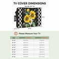 thumbnail image 3 of Outdoor TV Cover 80 to 85 Inches, Sunflower Retro Florals Bee Farmhouse Black Buffalo Plaid Waterproof TV Cover with Remote Control Pocket, Flat Screen TV Cover Protector for Outside TV, 3 of 6