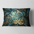 thumbnail image 2 of Designart Symmetrical Blue Gold Fractal Flower - Abstract Throw Pillow - 12x20, 2 of 5