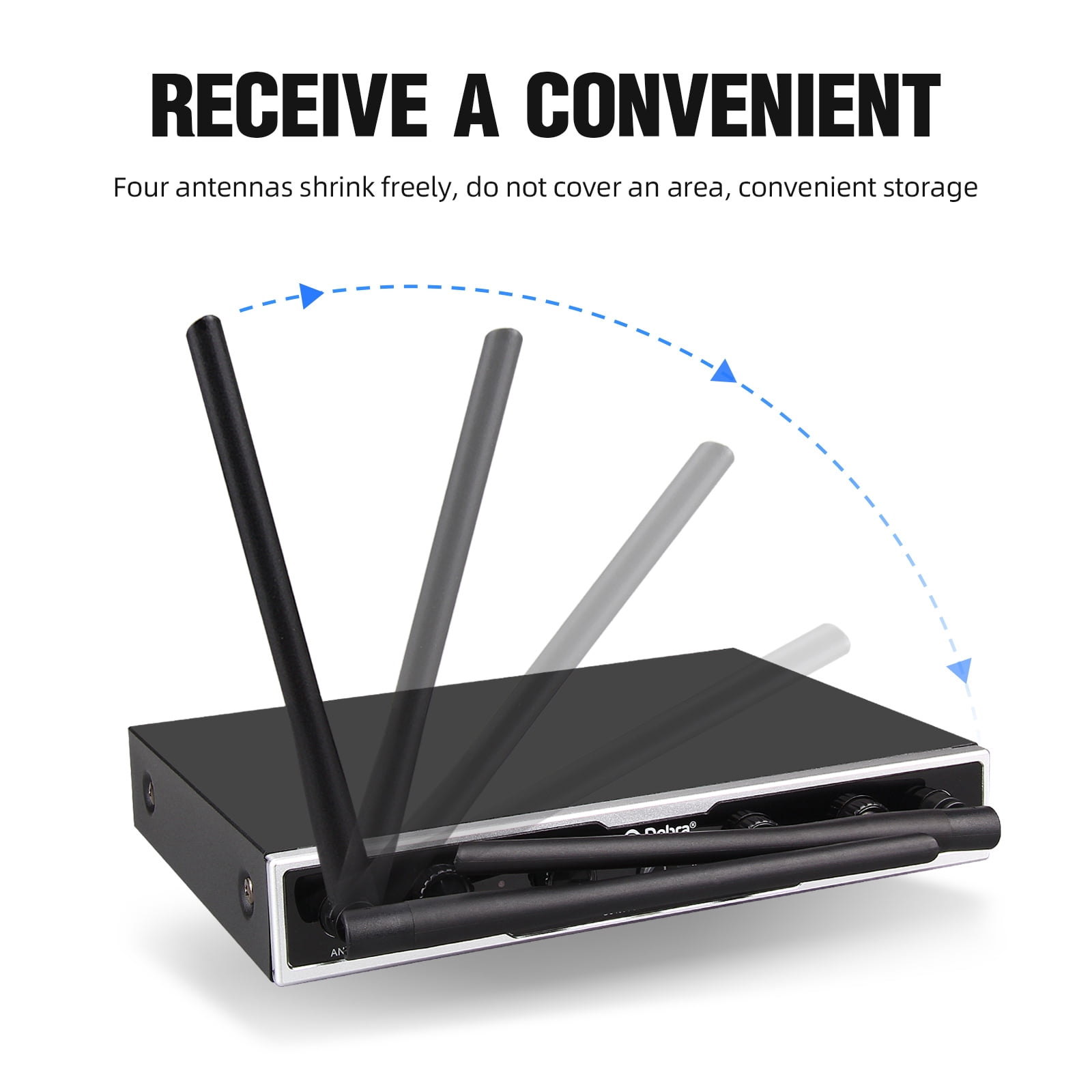 D Debra Wireless Microphone System Audio Pro DU4004 UHF 4 * 16 Adjustable Channel Wireless Cordless Handheld Dynamic Mics, Ideal for Meeting Church Speech Party (4 Handheld)