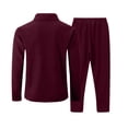 thumbnail image 5 of Ketyyh-chn99 Mens Tracksuits 2 Piece Men's Solid Color Zip Front Cardigan Jacket Trousers Set Size for M,Wine, 5 of 5