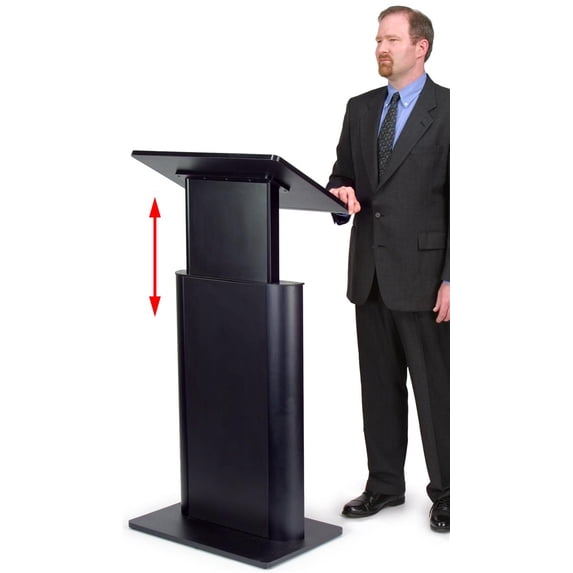 Speaker Podium Adjusts from 42? to 52? in height, Black Finish (LCADJBLK)