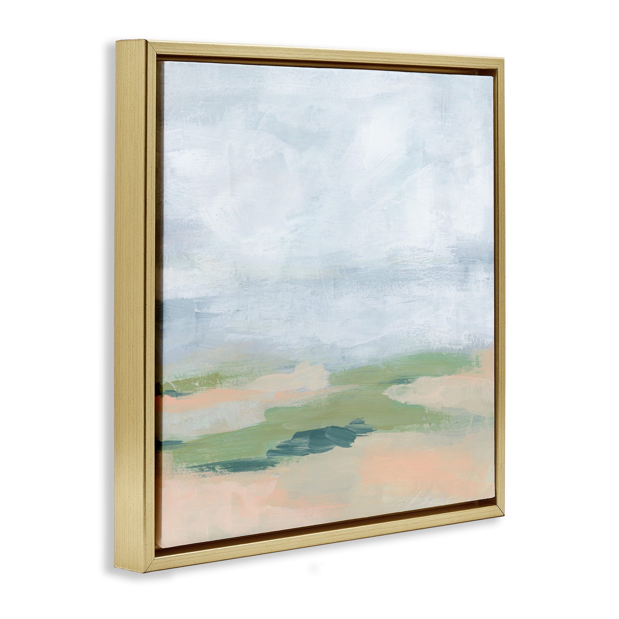 Stupell Industries Abstract Landscape Scenery Abstract Painting Gold Floater Framed Canvas Art Print Wall Art, 25 x 25