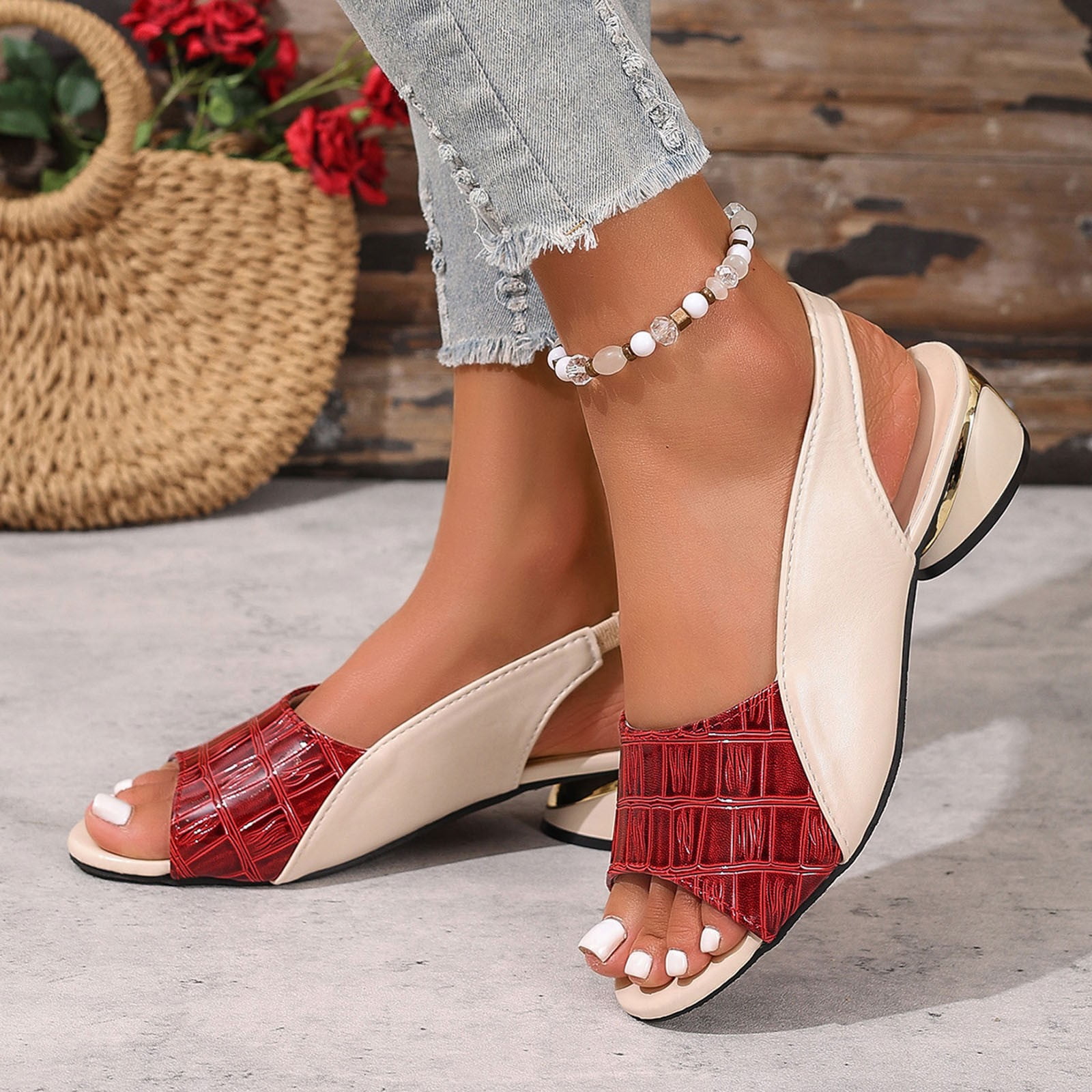 Tongs à Talons Hauts Noirs Pour Femmes, Sandales Blanches, Mules, Pantoufles Pour Dames, Chaussures D'été 36-42 Calzado Mujer