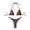 a-170Coffee36, variant on Womens Triangle Halter Neck Solid Color Metal Chain Decor Two Piece Bikini Set String Bikini Top High Cut Bikini Bottom Basic Swim Suit For Beach Party Classic Swimwear M