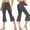 Dark Gray, variant on Women'S Flared Capri Pants Elastic Waist Cropped Pants with Pockets Casual Stretchy Yoga Trousers for Summer Daily