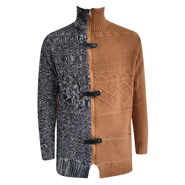 Gibobby Suéter ligero hombre Sudadera ligera de manga larga de rizo francés con cuello redondo para hombre(Marrón,Grande)