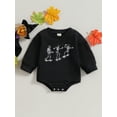 thumbnail image 2 of Elippeo Baby Girls Boys Sweatshirts Rompers 3 6 12 18 Months Halloween Clothes Skeleton Print Long Sleeve Toddler Fall Bodysuits, 2 of 9
