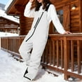 thumbnail image 4 of Womens Snow Bibs Outdoor Winter Waterproof Jumpsuit Adjustable Straps Snow Ski Overalls Thermal Windproof Snow Suit with Zipper Pockets, 4 of 5