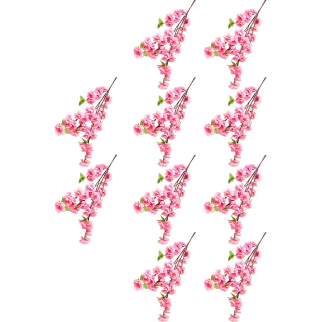 Flores artificiales Wosthever 10 piezas de flor de cerezo rosa para decoración interior y exterior