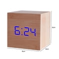 thumbnail image 3 of Yesbay Wooden Square Digital LED USB Desk Alarm Clock Table Voice Control Decoration,Bamboo Wood Red Figure, 3 of 8