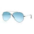 thumbnail image 4 of Concave Lens Tear Drop Shape Metal Rim Double Bridge Officer Sunglasses Silver - Blue, 4 of 8